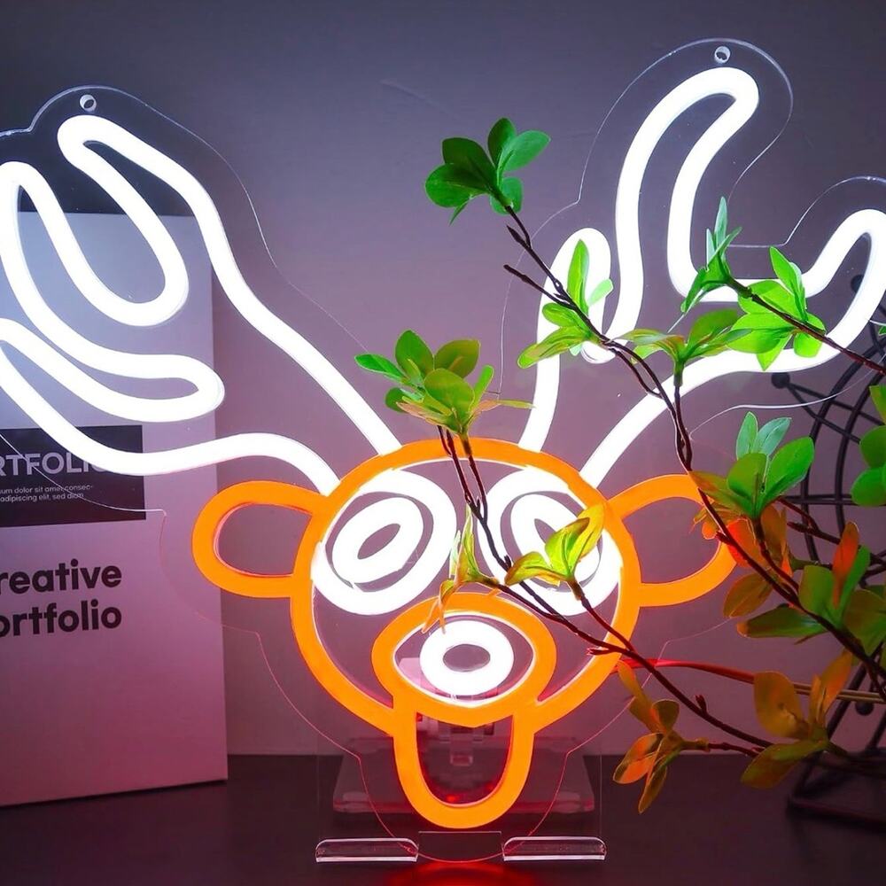 The Deer Neon Sign 99 Nights In The Forest Night Light Room Wall Decor Horror